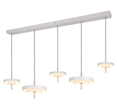 Keaton Linear Pendant Light- Warm Grey/ Black Gold Finishes