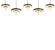 Keaton Linear Pendant Light- Warm Grey/ Black Gold Finishes