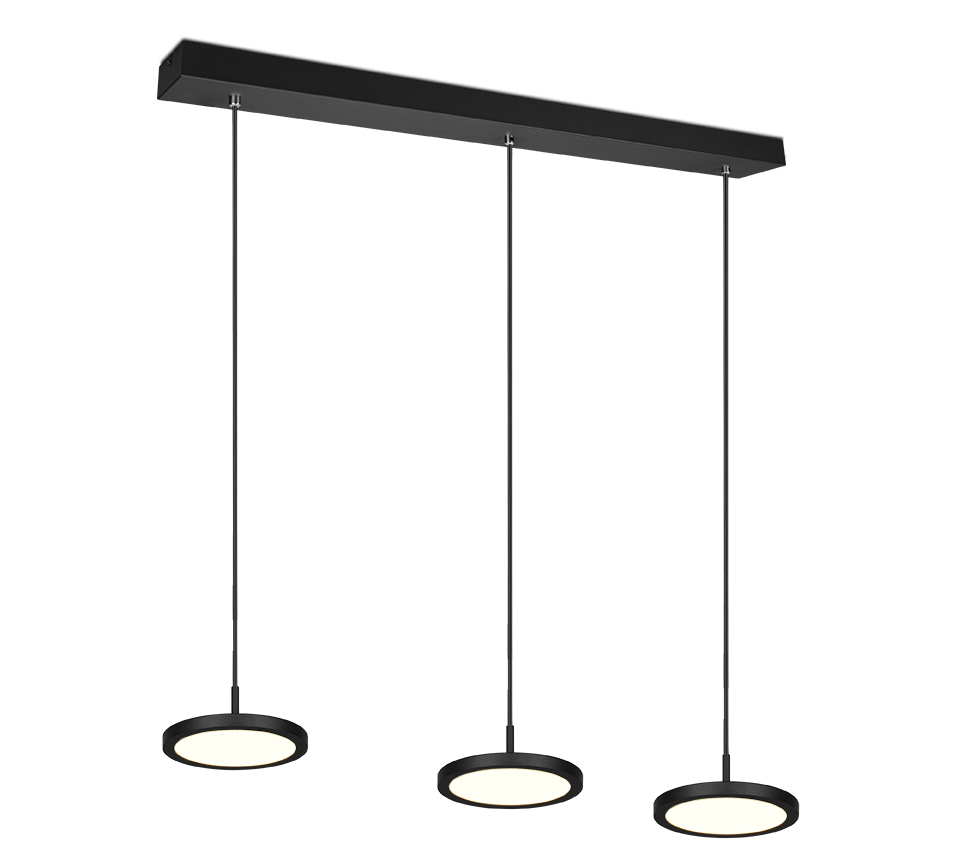 Tray 3Lt Linear Pendant - Black/White