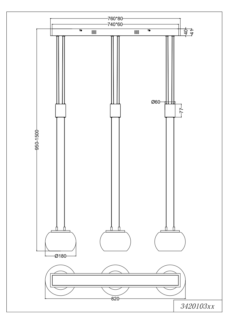 Madison 2/3Lt LED Linear Pendant - Various Finish