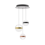 Galaxy 3Lt Cluster Pendant - Nickel, Brass & Copper