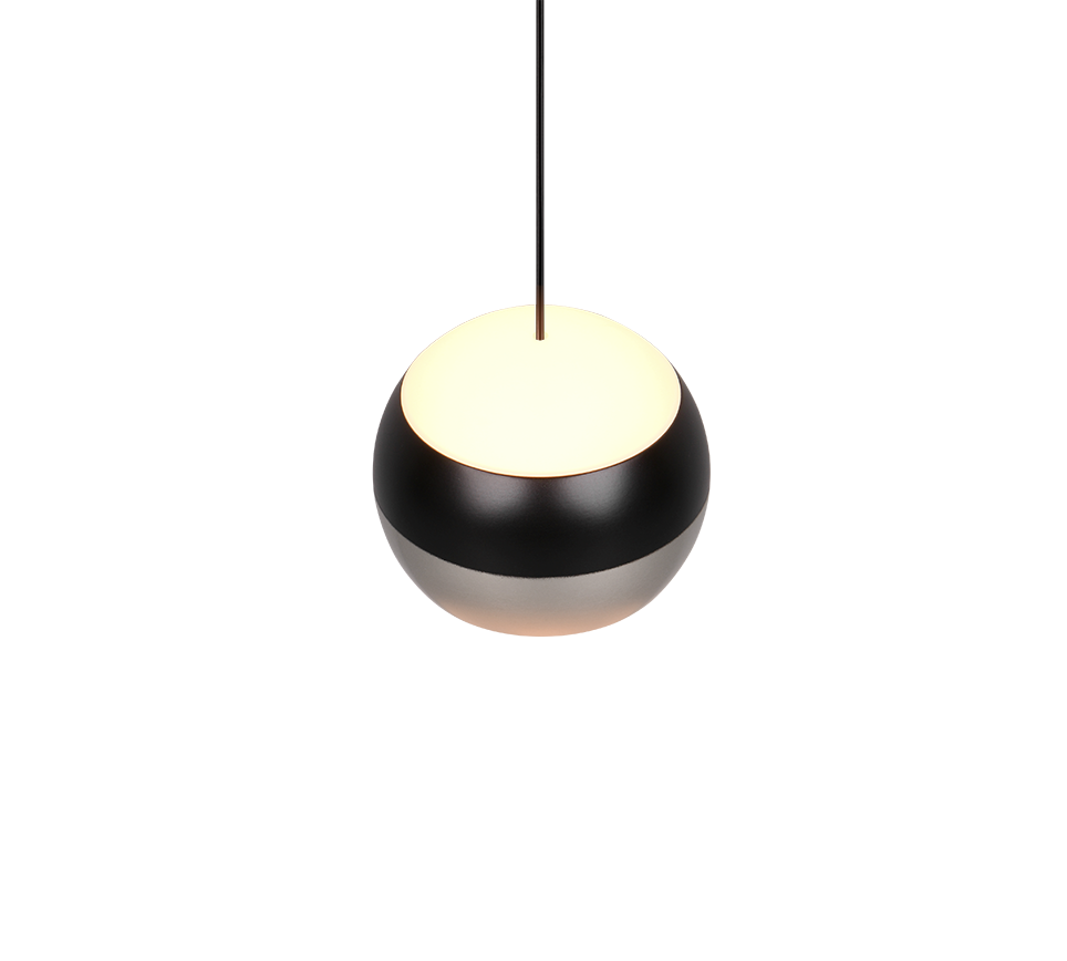 Orbit 1Lt Pendant- Matt Black/ Nickel Finishes