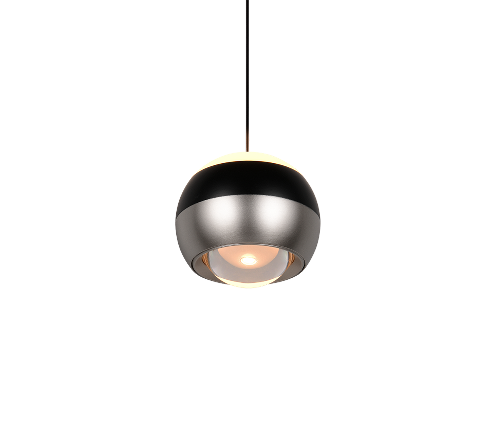 Orbit 1Lt Pendant- Matt Black/ Nickel Finishes