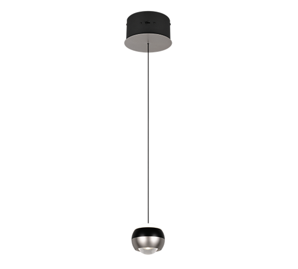 Orbit 1Lt Pendant- Matt Black/ Nickel Finishes