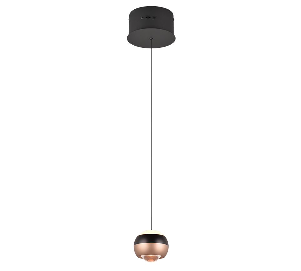 Orbit 1Lt Pendant- Matt Black/ Nickel Finishes