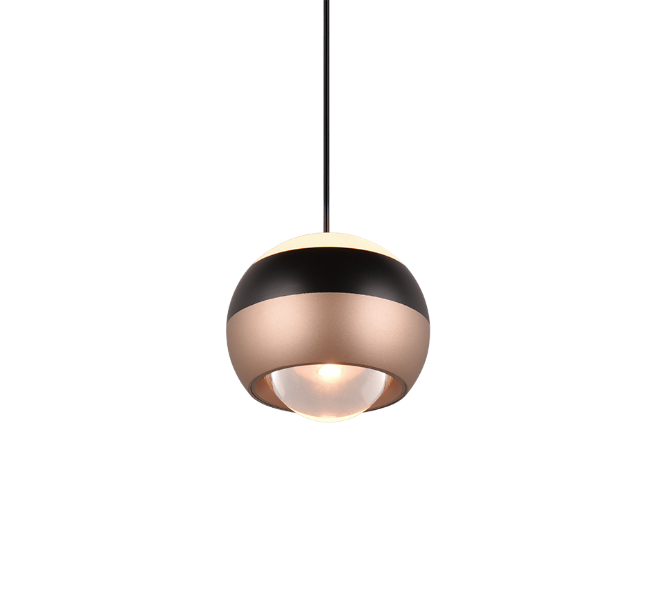 Orbit 1Lt Pendant- Matt Black/ Nickel Finishes