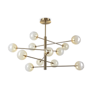 Equinoxe 8/12Lt Centre Ceiling Light  - Antique Brass/Chrome