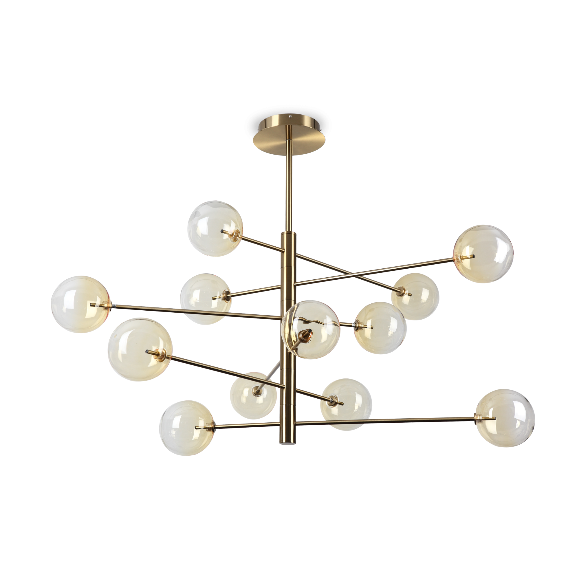 Equinoxe 8/12Lt Centre Ceiling Light  - Antique Brass/Chrome