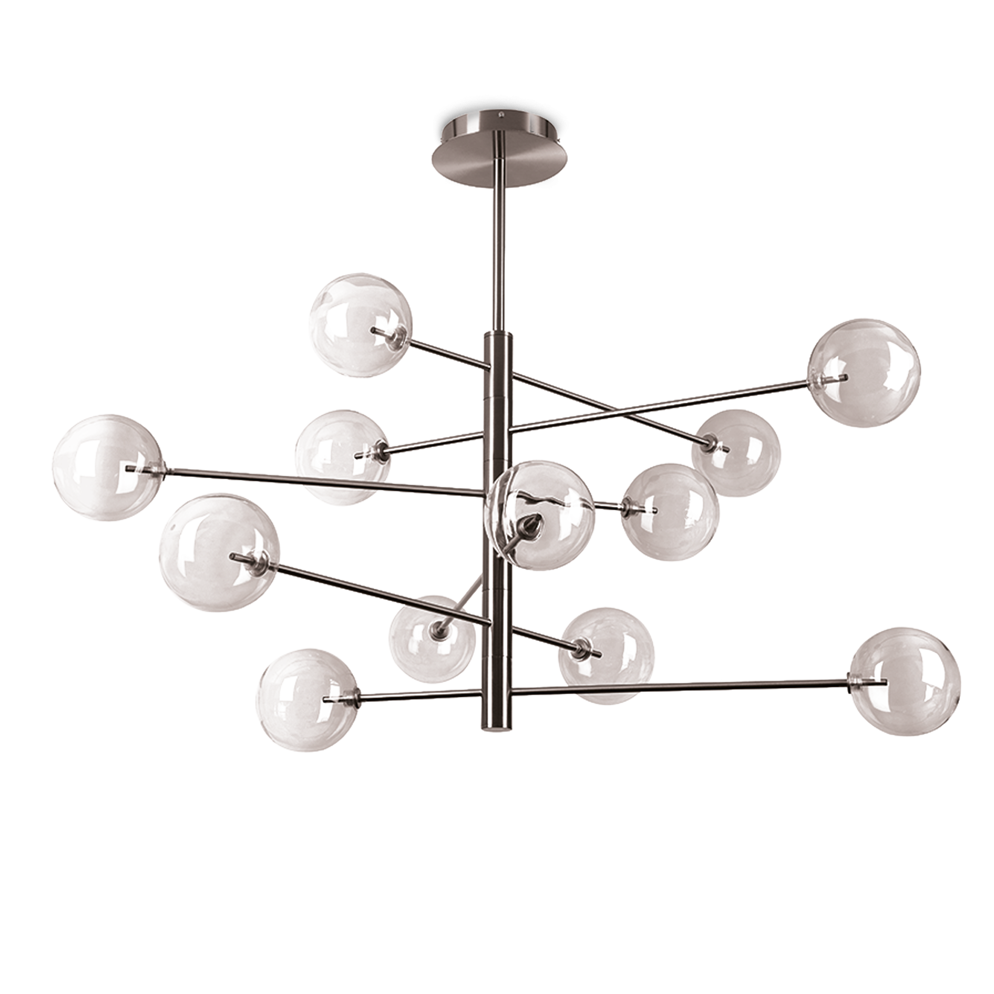 Equinoxe 8/12Lt Centre Ceiling Light  - Antique Brass/Chrome