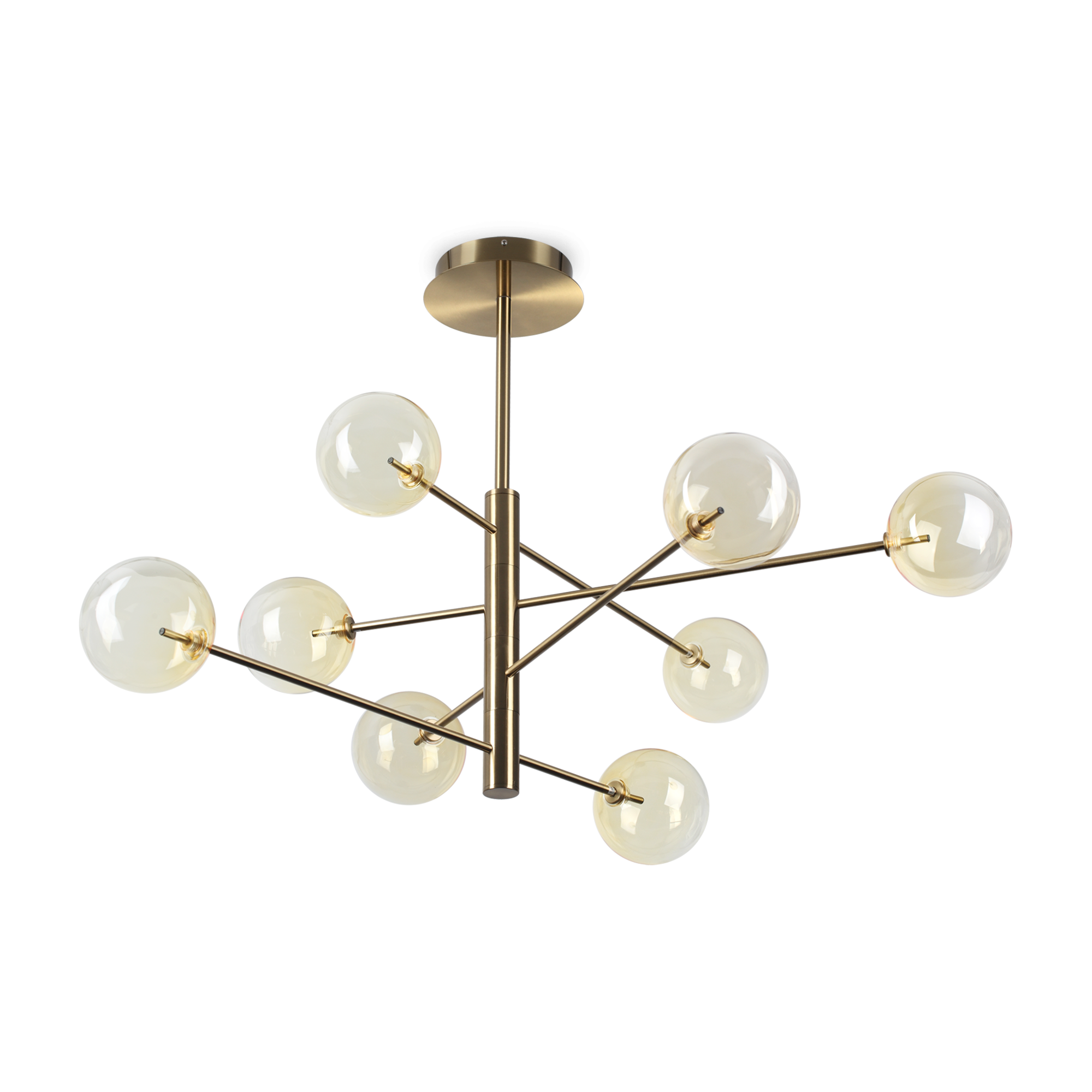 Equinoxe 8/12Lt Centre Ceiling Light  - Antique Brass/Chrome