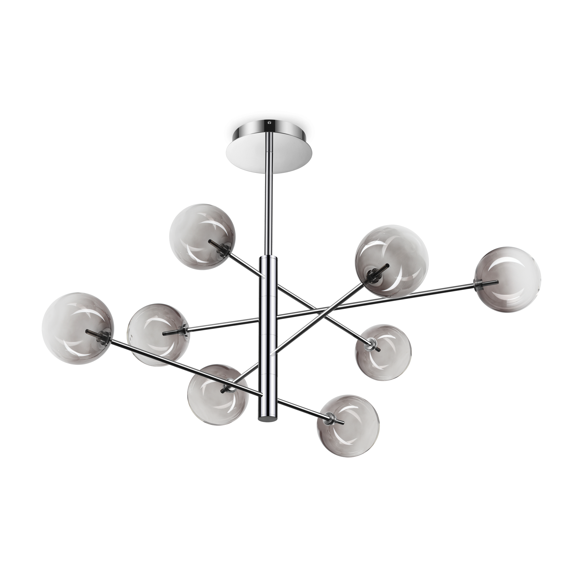 Equinoxe 8/12Lt Centre Ceiling Light  - Antique Brass/Chrome