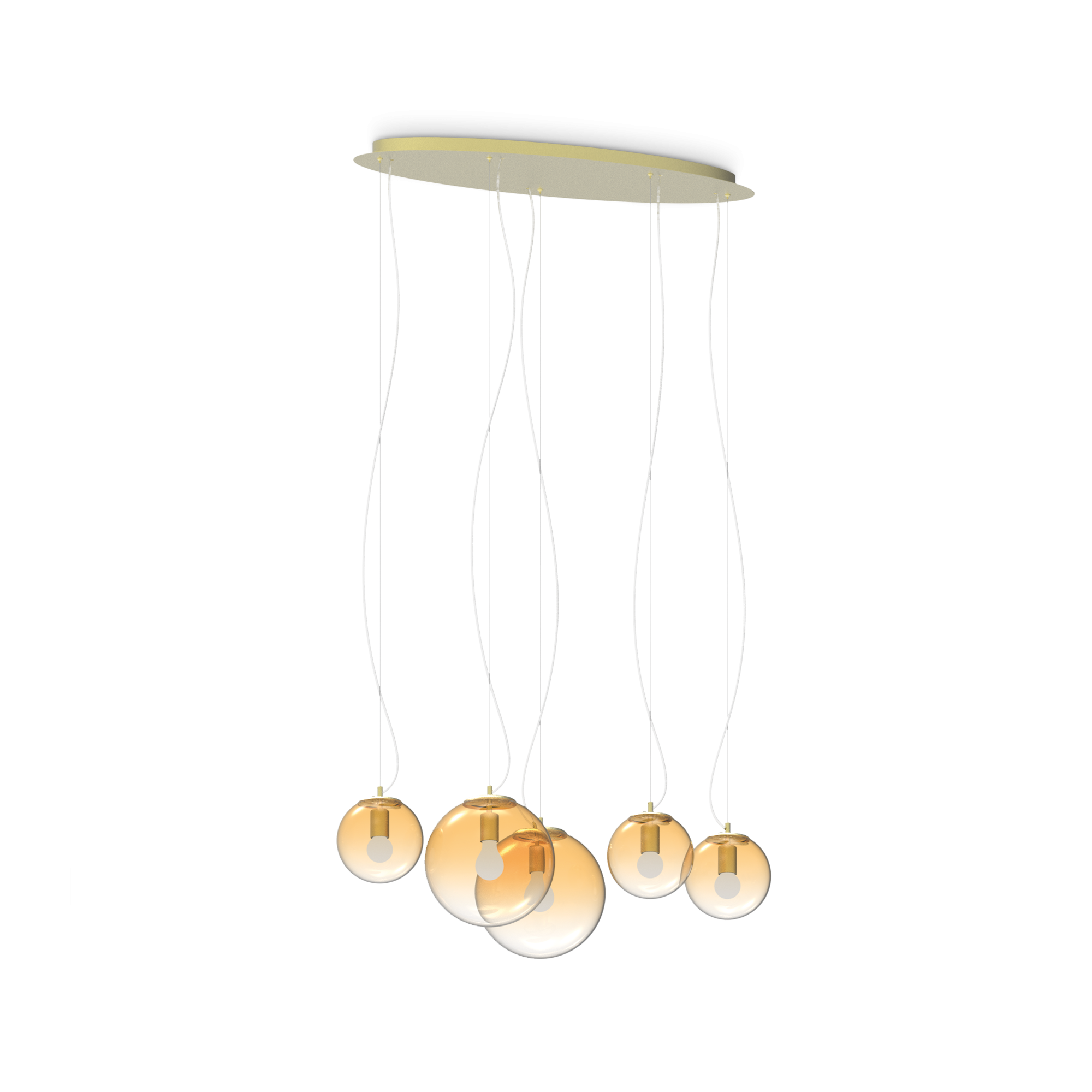 Mapa 5Lt Cluster Pendant - Clear/Amber