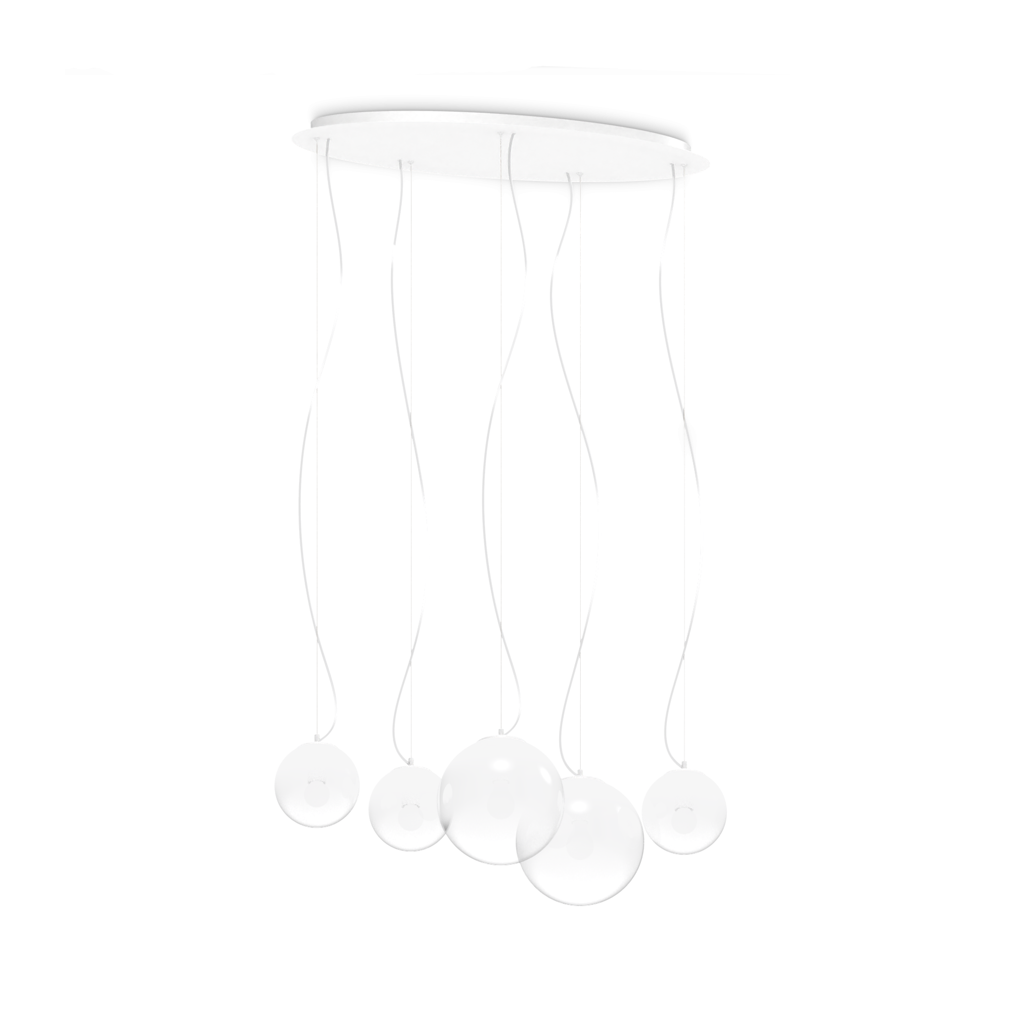 Mapa 5Lt Cluster Pendant - Clear/Amber