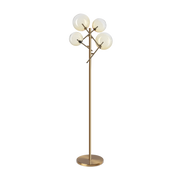 Equinoxe Modern Floor Lamp - Antique Brass/Chrome
