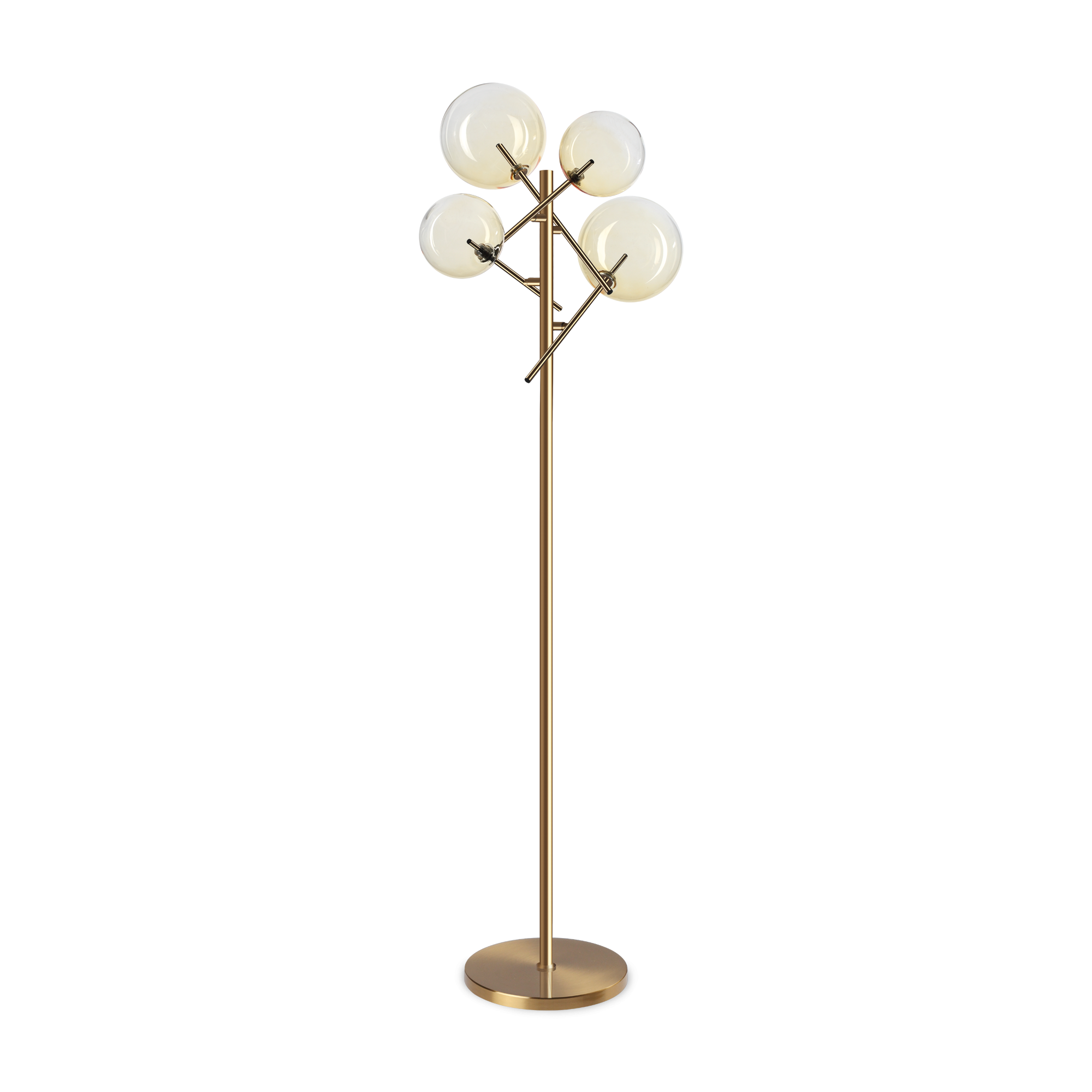 Equinoxe Modern Floor Lamp - Antique Brass/Chrome