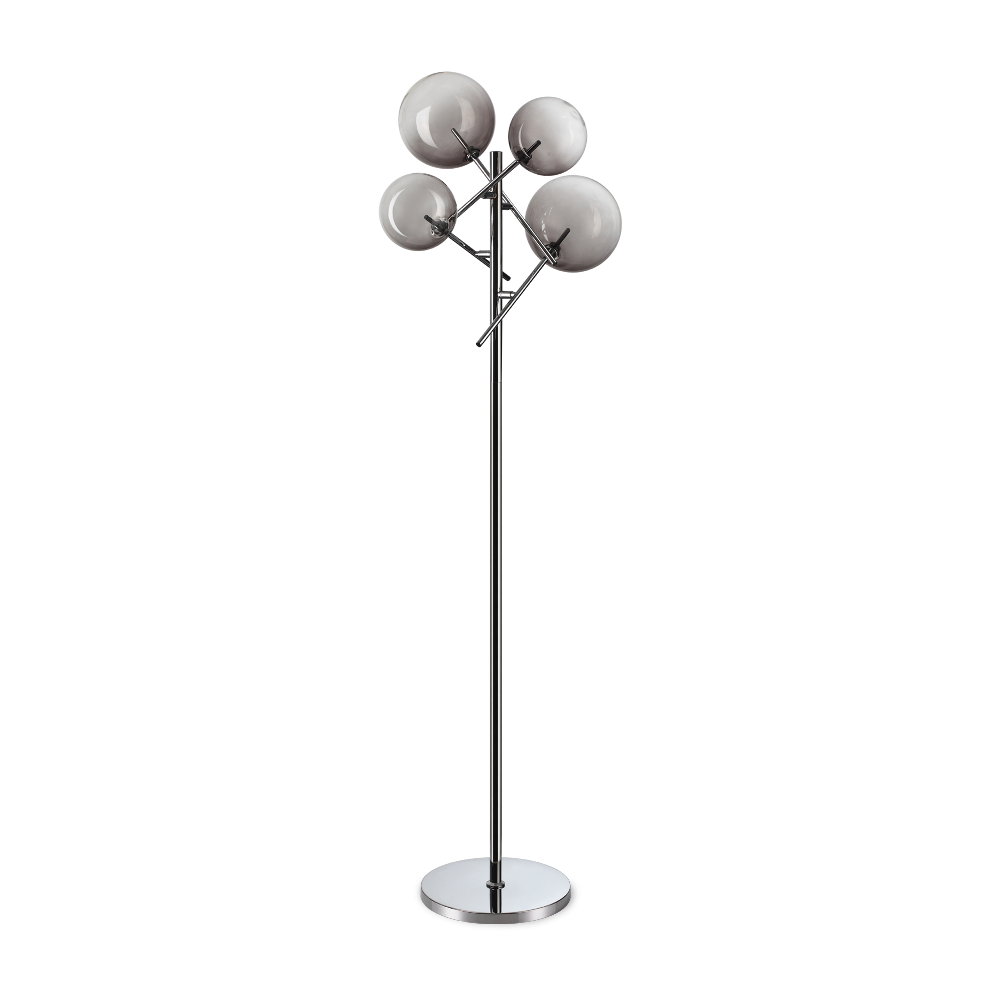 Equinoxe Modern Floor Lamp - Antique Brass/Chrome