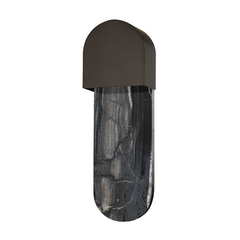 Hobart 1Lt Wall Sconce - Marble & Brass/Black
