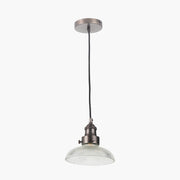 Bowery Glass Pendant - Antique Bronze