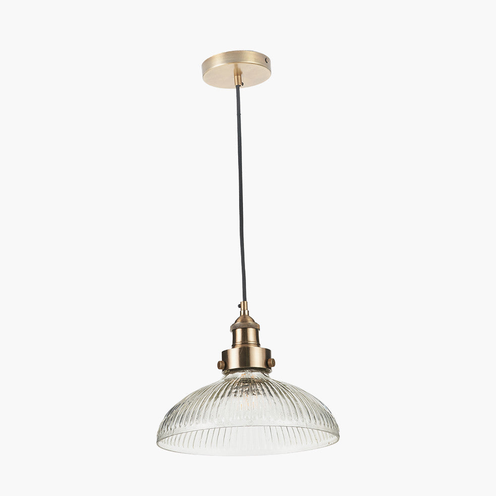 Bowery Glass Pendant - Brass/Bronze