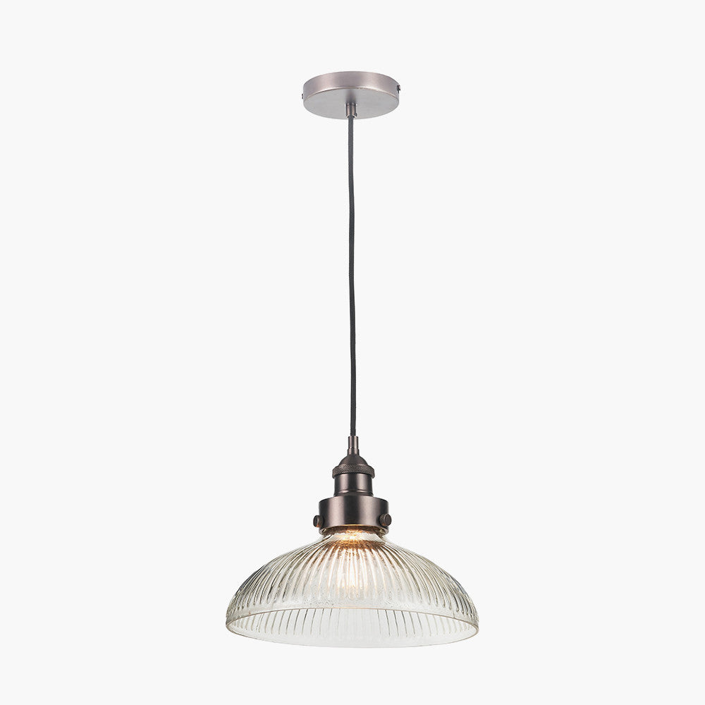 Bowery Glass Pendant - Brass/Bronze