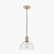 Kingston Clear Glass Pendant - Brass/Bronze