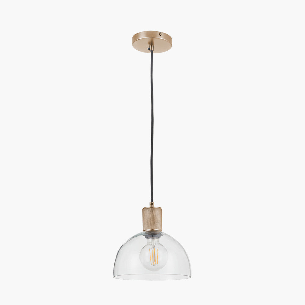Kingston Clear Glass Pendant - Brass/Bronze