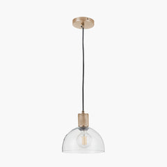 Kingston Clear Glass Pendant - Brass/Bronze