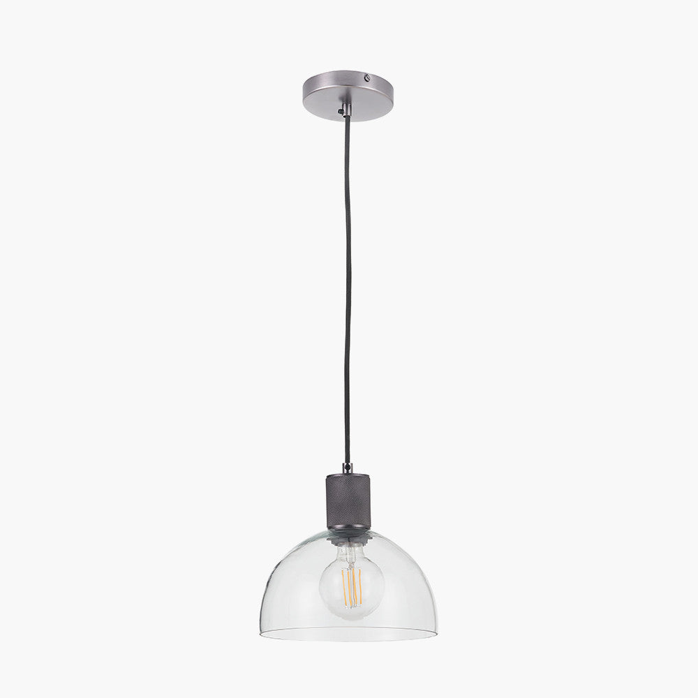 Kingston Clear Glass Pendant - Brass/Bronze