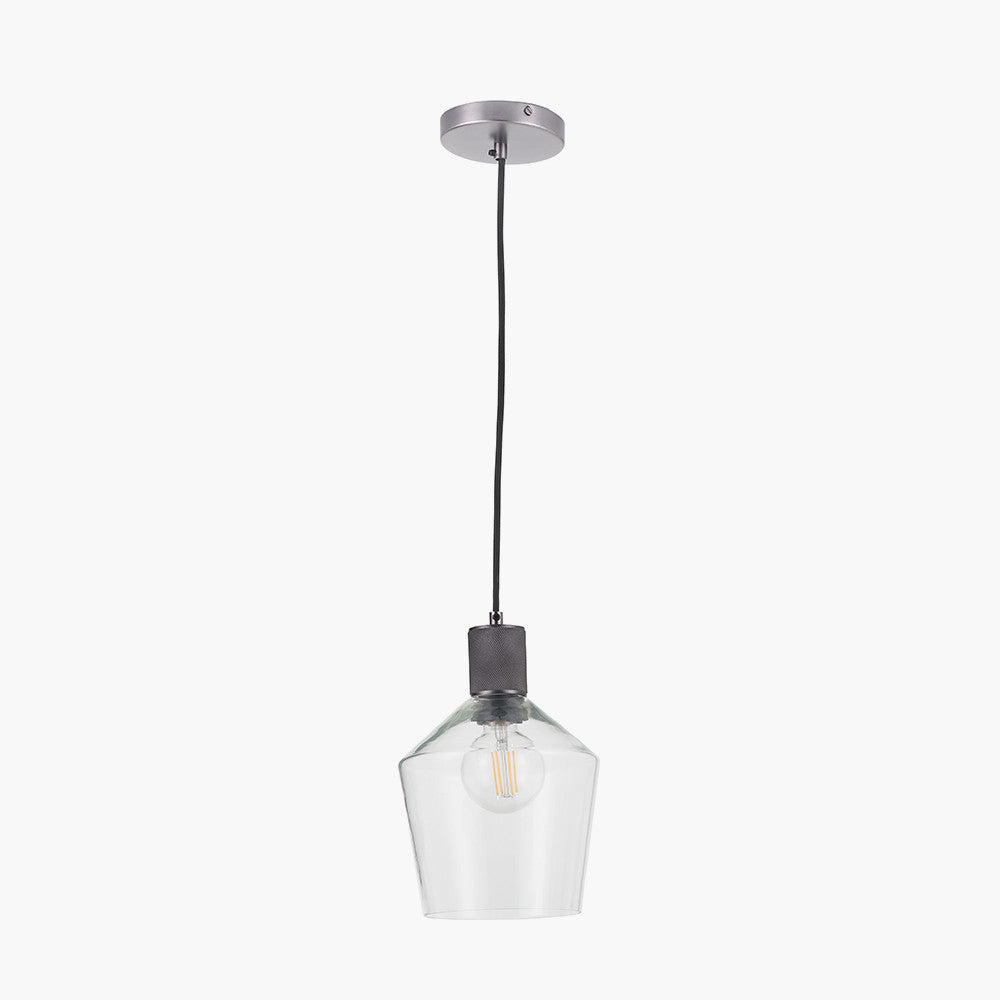 Bexley Clear Glass Pendant - Brass/Bronze