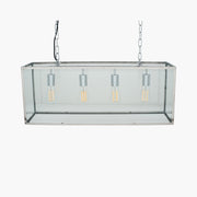 Llewellyn 4Lt Linear Island Pendant - Silver/ Black
