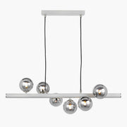 Blair 6Lt Glass Ball Island Pendant - Black/Grey