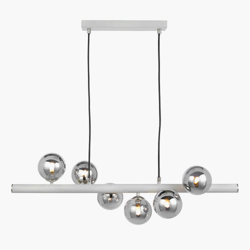 Blair 6Lt Glass Ball Island Pendant - Black/Grey