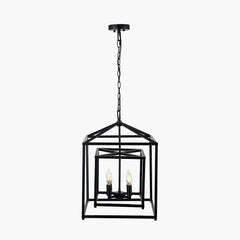 Anniston Metal 4 Light Cube Pendant- Nickel/ Black Finishes