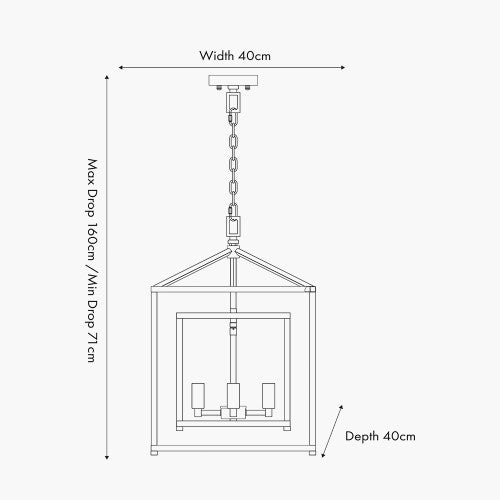 Anniston Metal 4 Light Cube Pendant- Nickel/ Black Finishes