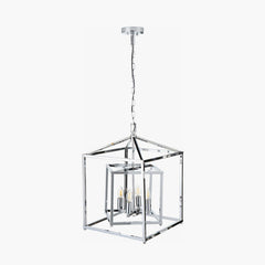 Anniston Metal 4 Light Cube Pendant- Nickel/ Black Finishes