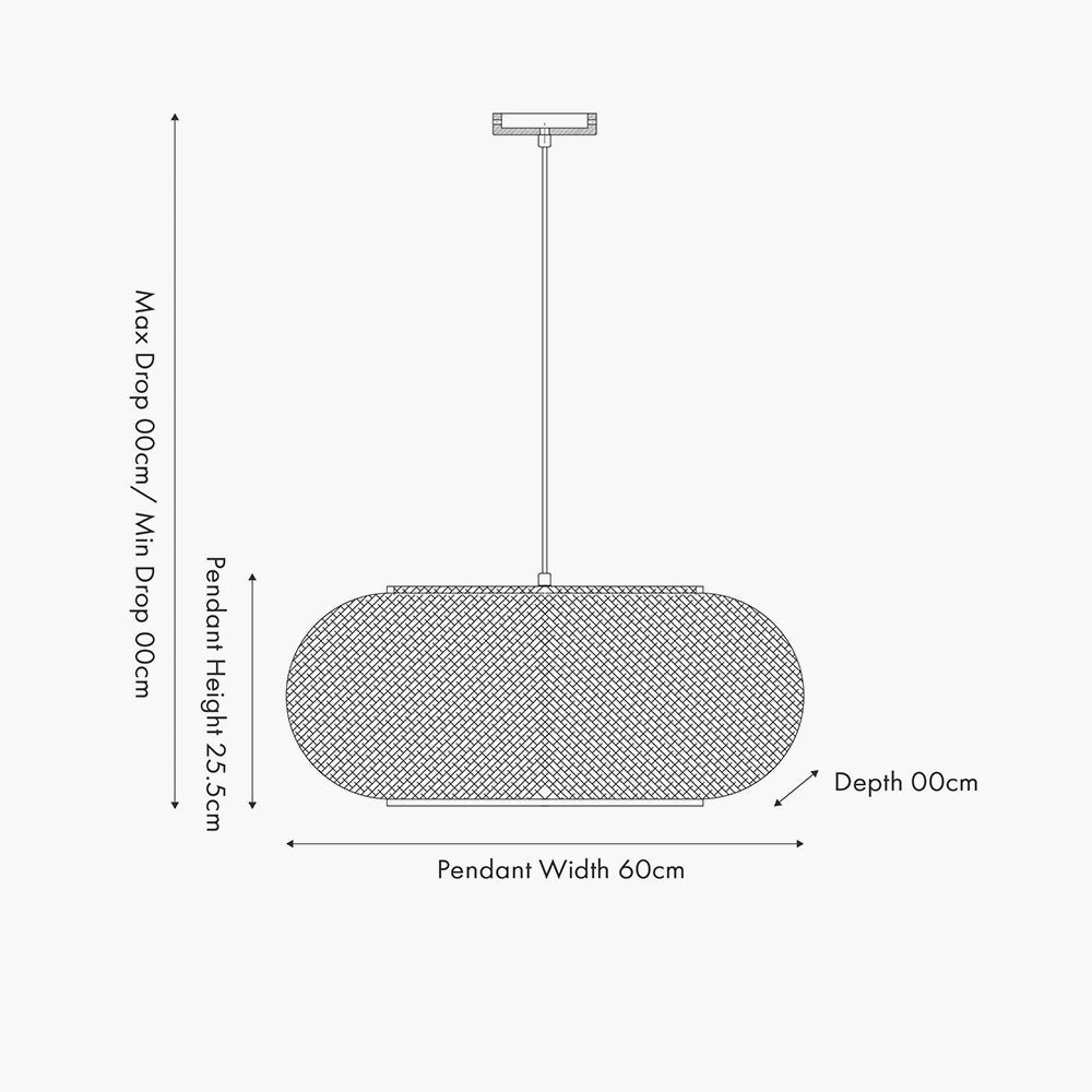 Evianna Black and Natural Rattan Pendant
