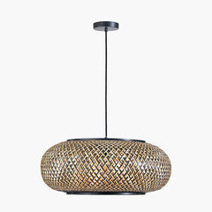 Evianna Black and Natural Rattan Pendant