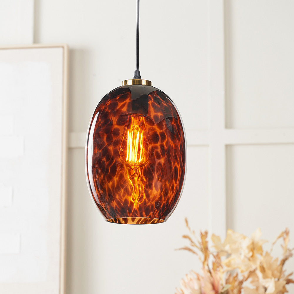 Lucien Tortoiseshell Glass Pendant - Small/Large