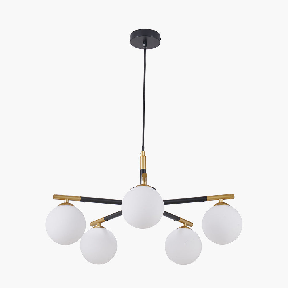 Wanda 5Lt Multi-Arm Pendant - Black Metal