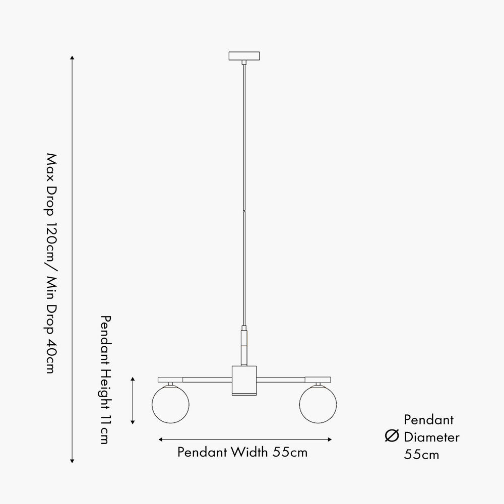 Wanda 5Lt Multi-Arm Pendant - Black Metal