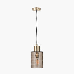 Loxley Ripple Glass Pendant - Clear/Brown Glass