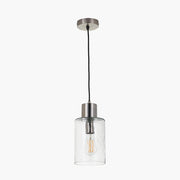 Loxley Ripple Glass Pendant - Clear/Brown Glass