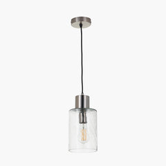 Loxley Ripple Glass Pendant - Clear/Brown Glass
