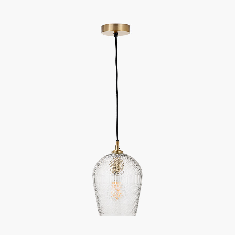 Giselle Diamond Pendant - Clear Glass