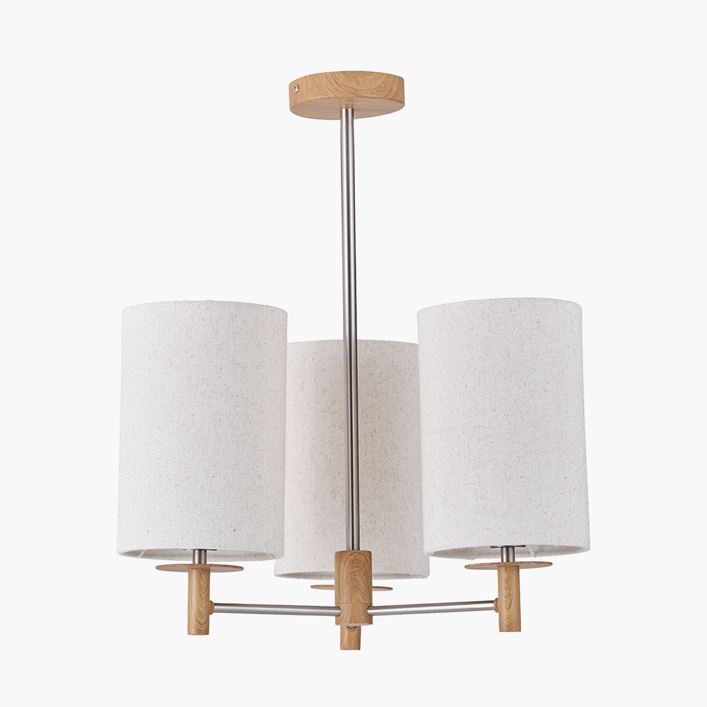 Bonham Metal 3t Pendant - Wood & Silver