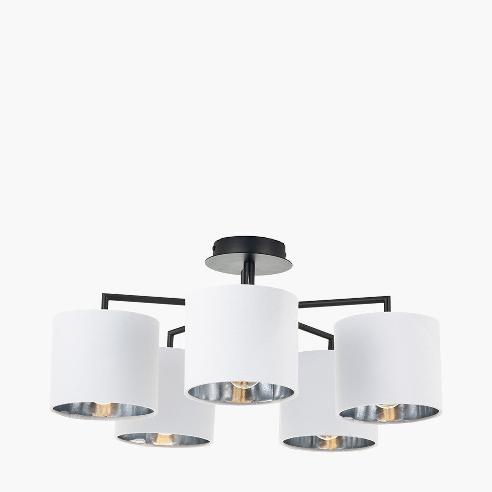 Elin 5Lt Pendant - Silver/Black