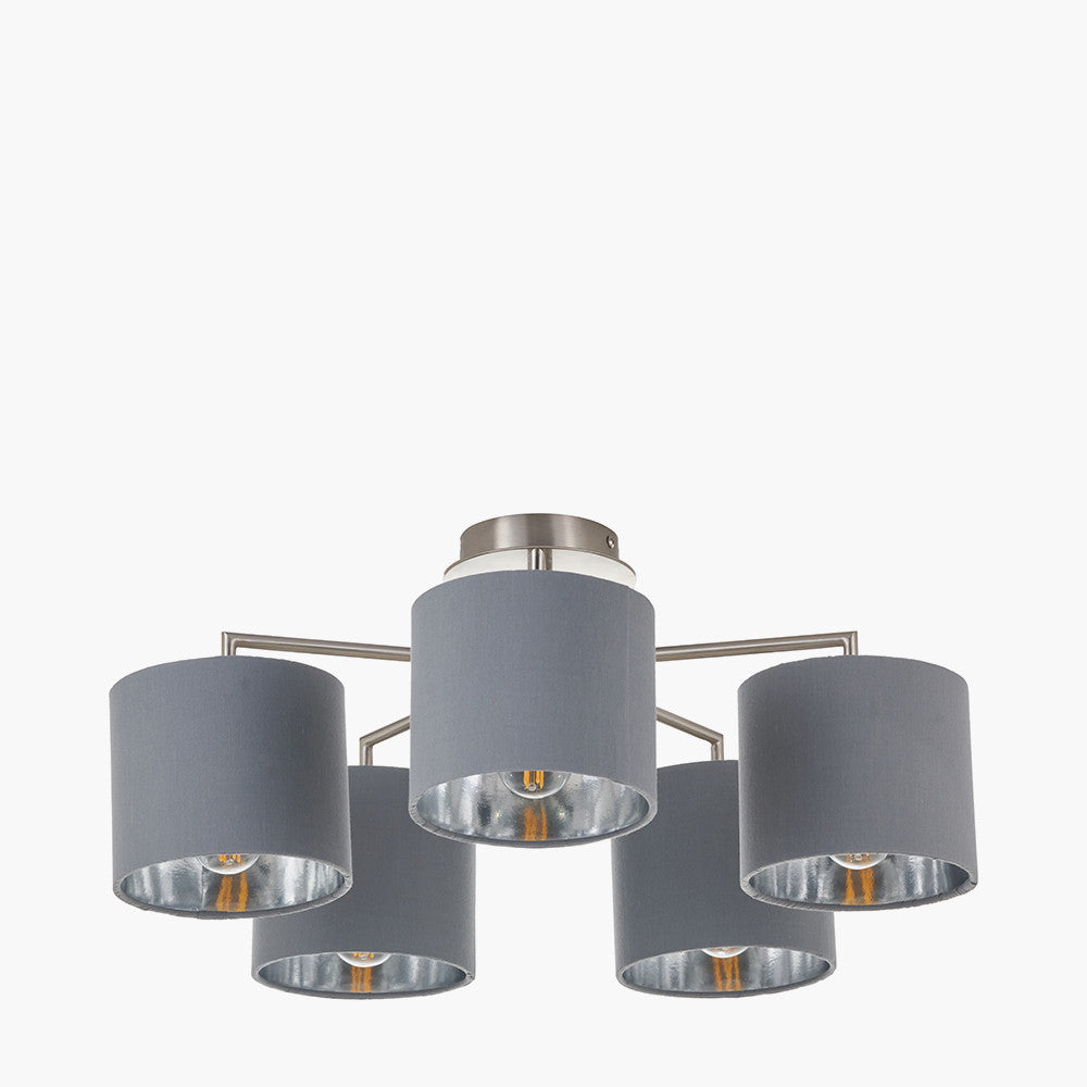 Elin 5Lt Pendant - Silver/Black