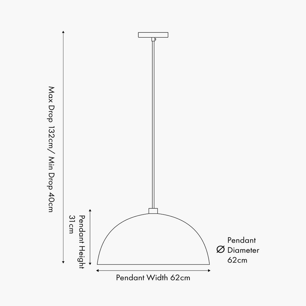 Anders Metal Dome Pendant - Black & Silver