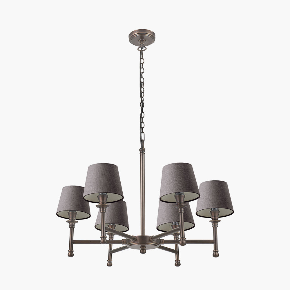 Piero Antique Bronze 6Lt Pendant - Various Shades