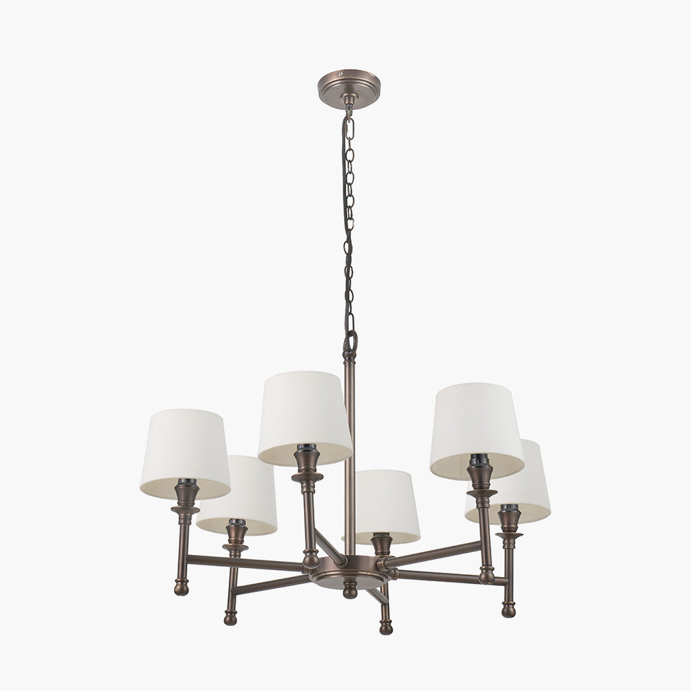 Piero Antique Bronze 6Lt Pendant - Various Shades